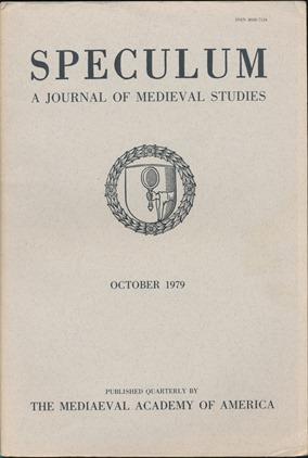Speculum: A Journal of Medieval Studies - Volume LIV, No.4, October 1979.