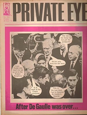 Bild des Verkufers fr Private Eye magazine. No. 233 Friday 20 November 1970 zum Verkauf von SAVERY BOOKS