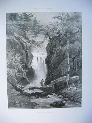 Bild des Verkufers fr Cascade de Geroldsau" (Die Geroldsauer Wasserflle), getnte Lithographie von L. Sabatier, gezeichnet von J. Coignet, aus der Serie:"Bade & ses environs", zum Verkauf von Antiquariat Im Baldreit