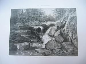 Bild des Verkufers fr Chute du Schwarzembach au dessus de Forbach" ("der Schwarzenbach-Wasserfall oberhalb Forbachs"), getnte Lithographie von L. Sabatier, gezeichnet von J. Coignet, aus der Serie:"Bade & ses environs", zum Verkauf von Antiquariat Im Baldreit