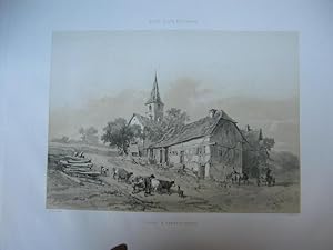 Bild des Verkufers fr Eglise D Eberstein" (Die Kirche von Eberstein), getnte Lithographie von L. Sabatier, gezeichnet von J. Coignet, aus der Serie:"Bade & ses environs", zum Verkauf von Antiquariat Im Baldreit