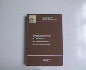Seller image for Wirtschaftsforschung in sterreich. Eine Standortbestimmung. for sale by Antiquariat Bookfarm