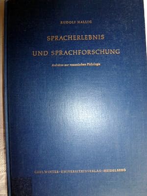 Bild des Verkufers fr Spracherlebnis und Sprachforschung zum Verkauf von Herr Klaus Dieter Boettcher