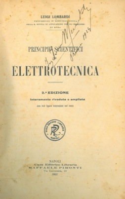 Principii scientifici di elettrotecnica.