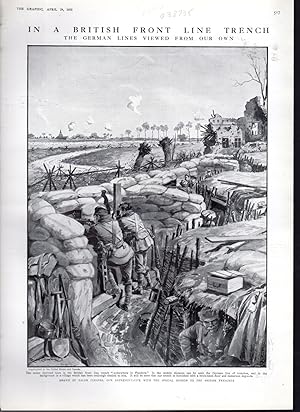 Seller image for ENGRAVING: "In A British Front Line Trench: The German Lines Viewed from Our Own". from The Graphic: An Illustrated Weekly Newspaper, April 24, 1915 for sale by Dorley House Books, Inc.