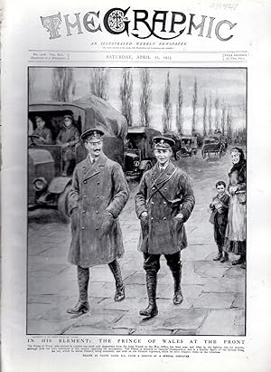 Seller image for ENGRAVING: "In His Element: The Prince of Wales at the Front". from The Graphic: An Illustrated Weekly Newspaper, April 17, 1915 for sale by Dorley House Books, Inc.