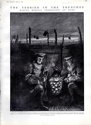 Seller image for ENGRAVING: "The Terrior in the Trenches: Making Himself Thoroughly at Home ". from The Graphic: An Illustrated Weekly Newspaper, April 3, 1915 for sale by Dorley House Books, Inc.