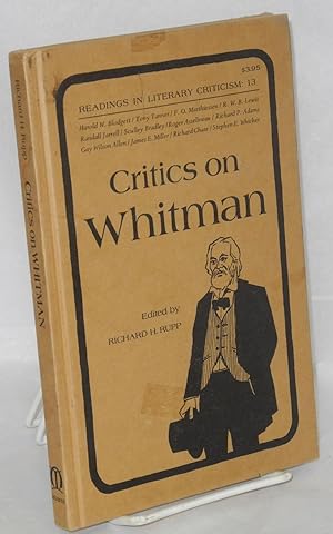 Seller image for Critics on Whitman for sale by Bolerium Books Inc.
