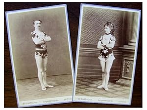 Rare Original CDV Photos (carte-de-visite) of a Circus Couple in a Beautifully Matched Costume, T...