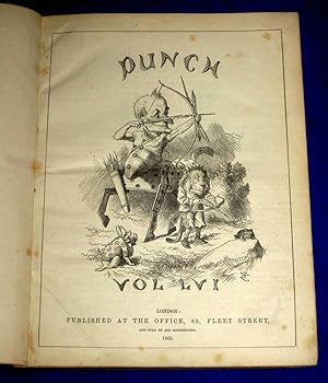 PUNCH or The London Charivari, 1869 January to June Vol 56 , LVI + Almanack.