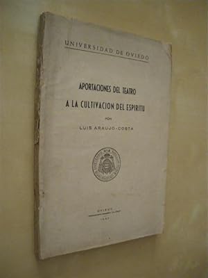 Seller image for APORTACIONES DEL TEATRO A LA CULTIVACION DEL ESPIRITU for sale by LIBRERIA TORMOS