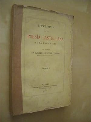 Immagine del venditore per HISTORIA DE LA POESIA CASTELLANA EN LA EDAD MEDIA. TOMO I venduto da LIBRERIA TORMOS