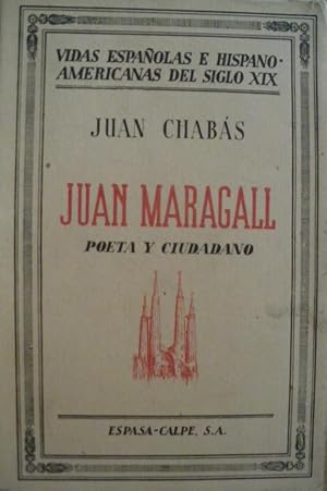 Bild des Verkufers fr JUAN MARAGALL, POETA Y CIUDADANO zum Verkauf von LIBRERIA TORMOS