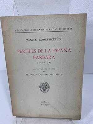 Immagine del venditore per PERFILES DE LA ESPAA BARBARA MANUEL GOMEZ MORENO venduto da LIBRERIA ANTICUARIA SANZ