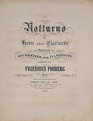 Seller image for Notturno fr Horn oder Clarinette mit Begleitung des Orchesters oder Pianoforte.Op. 24. Stimmen (Klarinette mit Orch.). for sale by Musik-Antiquariat Heiner Rekeszus