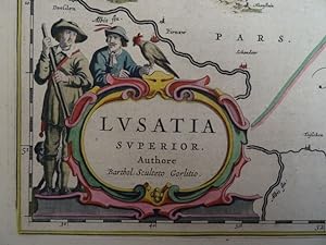 Lusatia Superior. Kolorierte Kupferstichkarte von B. Scultetus bei J. Blaeu, Amsterdam, um 1640. ...
