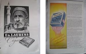 Antigua Hoja Publicidad - Old Sheet of Advertising : ED.LAURENS CIGARETTEN - VIRAMETTEN HUSTEN
