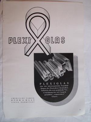 Antigua Hoja Publicidad - Old Sheet of Advertising : PLEXIGLAS