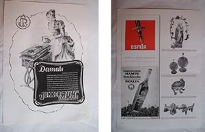 Antigua Hoja Publicidad - Old Sheet of Advertising : JUNKER RUH (Cocina) - OSMIA (pluma) - MAMPE ...