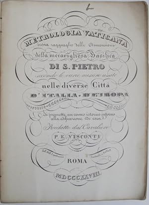 Seller image for Metrologia vaticana ossia ragguaglio delle dimensioni della meravigliosa Basilica di S. Pietro secondo le varie misure usate nelle diverse citt� d'Italia e d'Europa& for sale by Studio Bibliografico Benacense