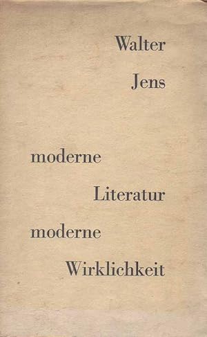 Bild des Verkufers fr Moderne Literatur - moderne Wirklichkeit. zum Verkauf von Online-Buchversand  Die Eule