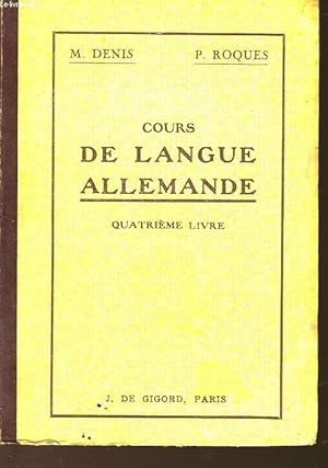 Seller image for COURS DE LANGUE ALLEMANDE for sale by Le-Livre