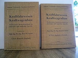 Kraftfahrwesen Kraftwagenbau. Technisches Fachwörterbuch in deutscher und englischer Sprache (Sie...