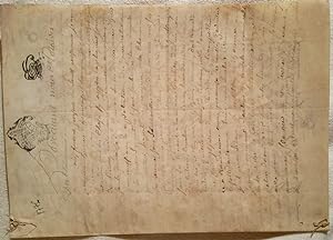 Manuscrit sur parchemin de 1776 cachet fiscal de la Généralité de Poitiers,