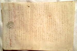 Bild des Verkufers fr Manuscrit sur parchemin de 1788 cachet fiscal de la Gnralit de Poitiers, zum Verkauf von JOIE DE LIRE