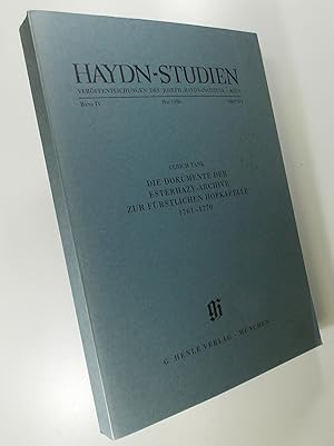 Immagine del venditore per Haydn-Studien, Band IV, Heft 3/4: Mai 1980. Die Dokumente der Esterhazy-Archive zur Furstlichen Hofkapelle, 1761-1770 venduto da Austin Sherlaw-Johnson, Secondhand Music