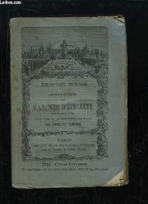 Imagen del vendedor de Traduction des Maximes d'Epict�te, philosophe sto�cien. Pr�c�d�es d'un Coup d'oeil surla philosophie des Grecs. a la venta por Le-Livre