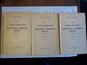 Actes Du Xe Congres International De Linguistique et Philologie Romanes Strasbourg 1962. THREE VO...