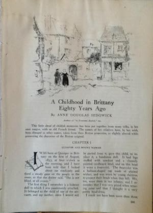 Immagine del venditore per A Childhood In Brittany Eighty Years Ago, Pre-Publication Serial Appearance, in Three Parts, from Century Magazine venduto da Legacy Books II
