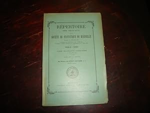 Imagen del vendedor de Rpertoire des Tavaux de la Socit de Statistiques de Marseille.Tome 45e. a la venta por Librairie FAUGUET