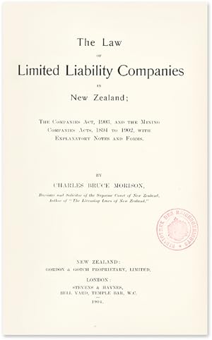 Seller image for The Law of Limited Liability Companies in New Zealand; The Companies. for sale by The Lawbook Exchange, Ltd., ABAA  ILAB