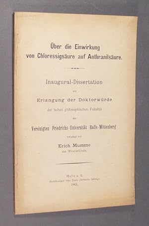 Über die Einwirkung von Chloressigsäure auf Anthranilsäure. Inaugural-Dissertation vorgelegt von ...