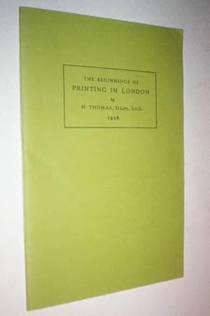 The beginnings of printing in London.