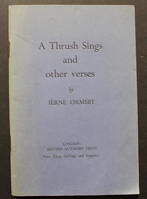 Imagen del vendedor de A Thrush Sings and other verses. a la venta por Bristow & Garland
