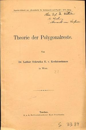 Seller image for Theorie der Polygonalreste. for sale by Antiquariat am Flughafen