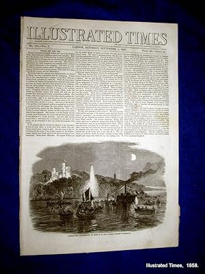 Immagine del venditore per Illustrated Times. No. 179. 4 September 1858. includes BOULOGNE, WAR in CHINA, RAILWAY ACCIDENT ROUND OAK STATION WORCESTER, BABELSBURG. venduto da Tony Hutchinson