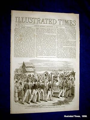 Bild des Verkufers fr Illustrated Times. No. 182. 25 September 1858. includes PEKIN CHINA, LEEDS - Visit of Queen. zum Verkauf von Tony Hutchinson