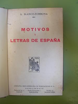 Imagen del vendedor de MOTIVOS Y LETRAS DE ESPAA a la venta por LLIBRES del SENDERI