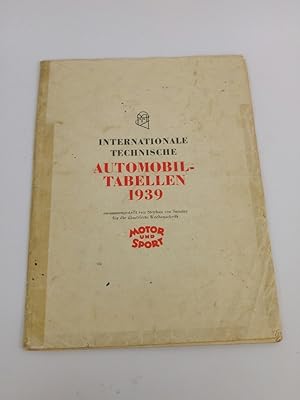 Internationale technische Automobil-Tabellen 1939