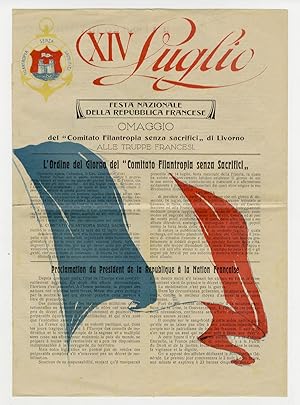 Luglio (XIV). Festa Nazionale della Repubblica Francese. Omaggio del "Comitato Filantropia senza ...