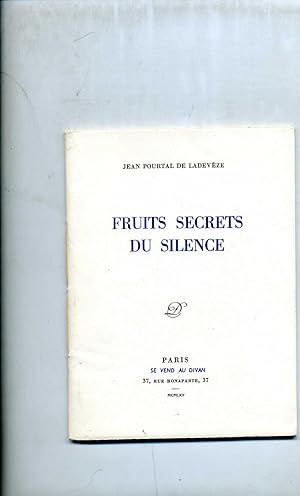 Bild des Verkufers fr FRUITS SECRETS DU SILENCE zum Verkauf von Librairie CLERC