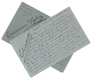 Bild des Verkufers fr 2 autograph letters signed and 3 typed letters signed ("Schwesterli" oder "Elisabeth"). zum Verkauf von Antiquariat INLIBRIS Gilhofer Nfg. GmbH