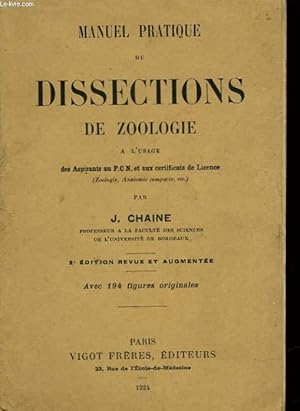 Bild des Verkufers fr MANUEL PRATIQUE DE DISSECTIONS DE ZOOLOGIE zum Verkauf von Le-Livre