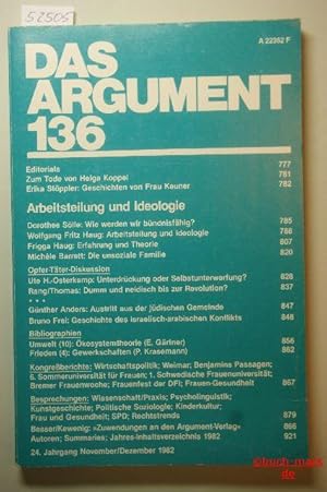 DAS ARGUMENT 136 Arbeitsteilung Und Ideologie - Zeitschrift für Philosophie und Sozialwissenschaften