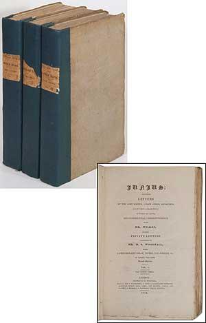 Bild des Verkufers fr Junius: Including Letters by the same writer, under other signatures (now first collected). To which are added his confidential correspondence with Mr. Wilkes, and his Private Letters addressed to Mr. H. S. Woodfall. With a preliminary essay, notes, facsimiles, &c. In Three volumes. Second edition zum Verkauf von Between the Covers-Rare Books, Inc. ABAA