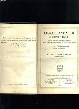 Immagine del venditore per CONCORDANTIARUM SS. SCRIPTURAE MANUALE venduto da Le-Livre